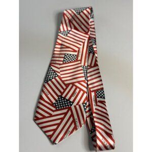 Indian Head American Flag AOP Neck Tie 4" Patriotic Red Blue Design Formal Wear